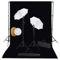 VidaXL Fotostudioset met lampen, paraplu's, achtergrond en reflector