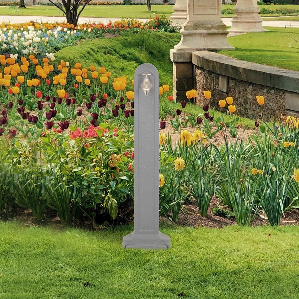 Vidaxl waterzuil met kraan steen-look lichtgrijs