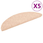 Vidaxl trapmatten zelfklevend 5 stuks 56x17x3 cm lichtbruin halfrond