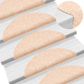 Vidaxl trapmatten zelfklevend 5 stuks 56x17x3 cm lichtbruin halfrond
