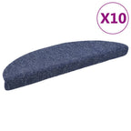 Vidaxl trapmatten zelfklevend 10 stuks 56x17x3 cm blauw halfrond