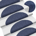 Vidaxl trapmatten zelfklevend 10 stuks 56x17x3 cm blauw halfrond