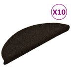 Vidaxl trapmatten zelfklevend 10 st 56x17x3 cm donkerbruin halfrond