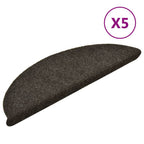Vidaxl trapmatten zelfklevend 5 stuks 56x17x3 cm antraciet halfrond