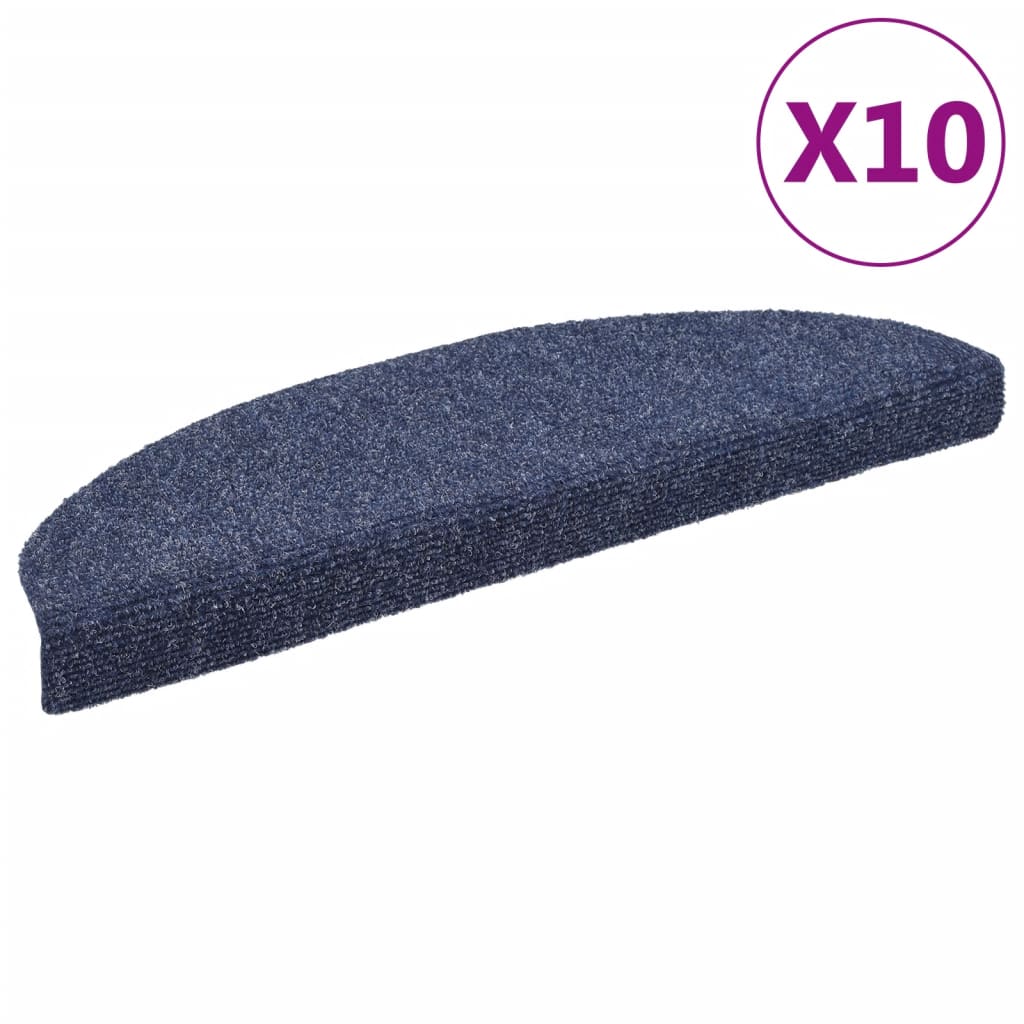 Vidaxl trapmatten zelfklevend 10 stuks 65x21x4 cm blauw halfrond groot