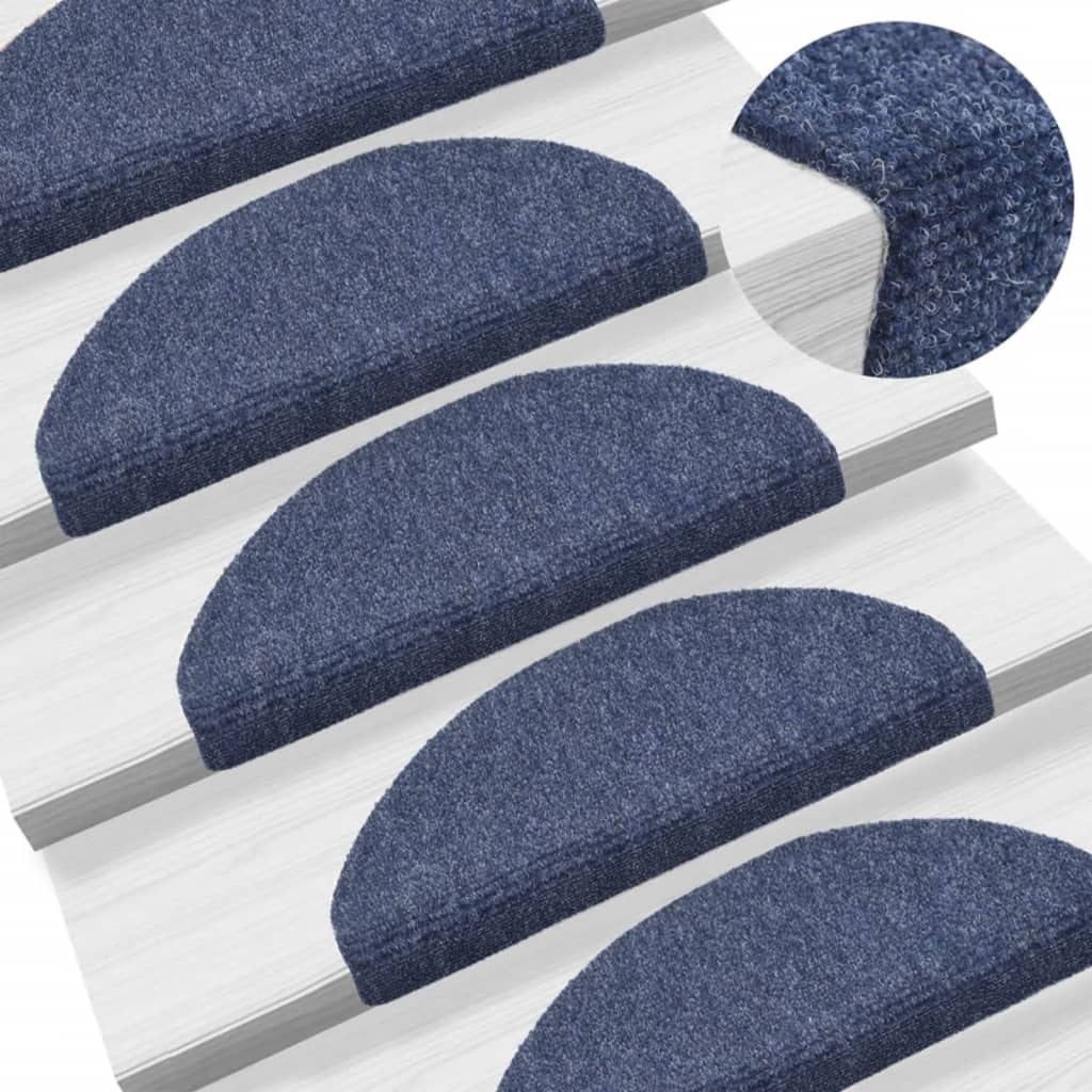 Vidaxl trapmatten zelfklevend 10 stuks 65x21x4 cm blauw halfrond groot