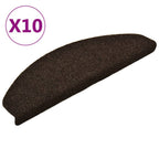Vidaxl trapmatten zelfklevend 10 st 65x21x4 cm donkerbruin halfrond groot