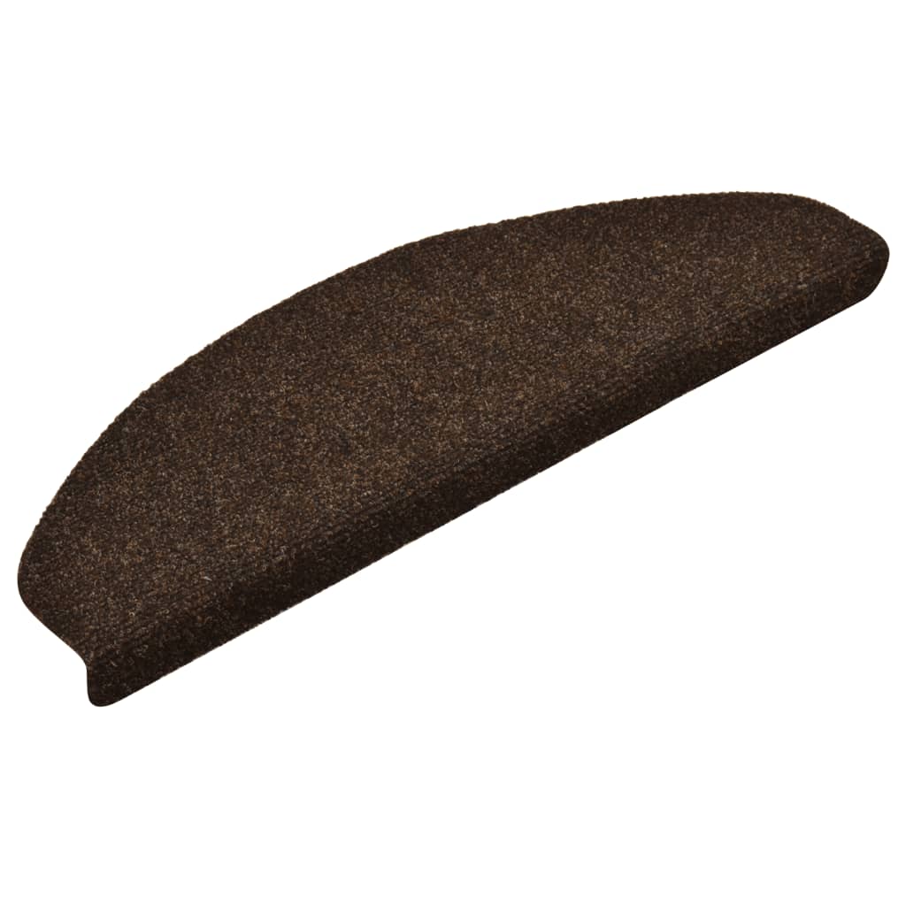 Vidaxl trapmatten zelfklevend 10 stuks 65x21x4 cm bruin halfrond groot