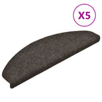 Vidaxl trapmatten zelfklevend 5 stuks 65x21x4 cm antraciet halfrond groot