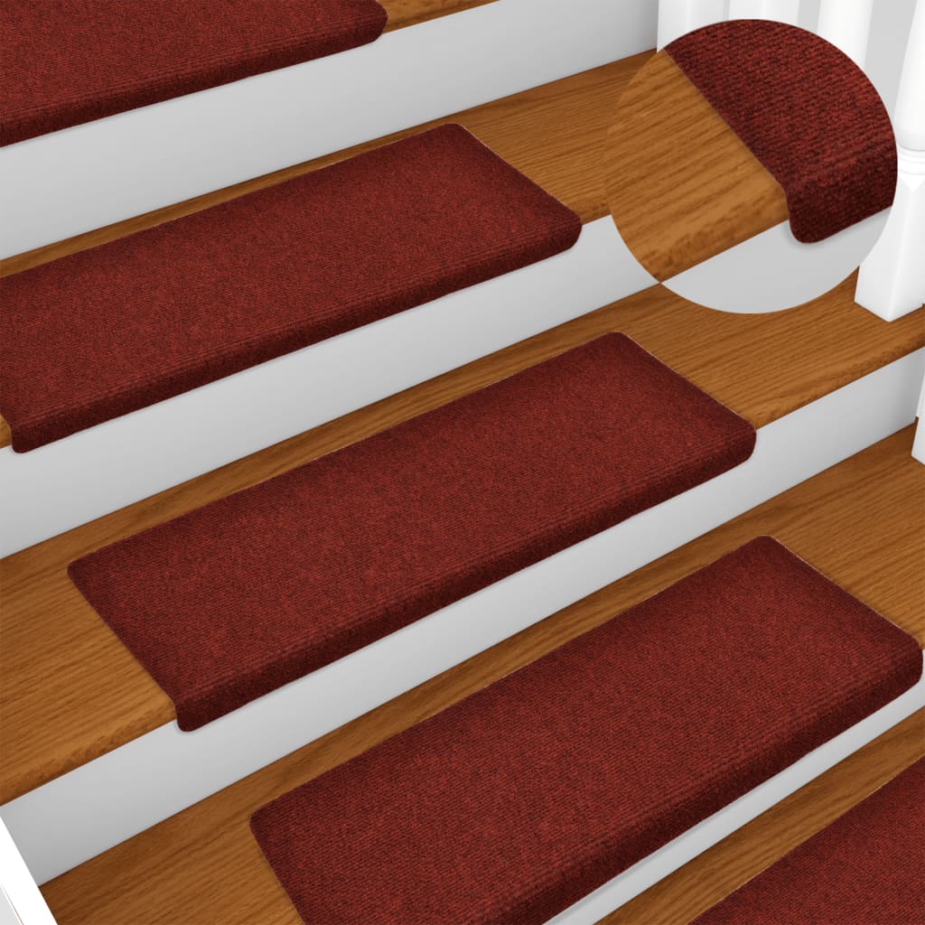 Vidaxl trapmatten zelfklevend 10 st 65x21x4 cm bordeaux rood rechthoekige rand
