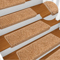 Vidaxl trapmatten 10 st 65x21x4 cm beige rechthoekige rand