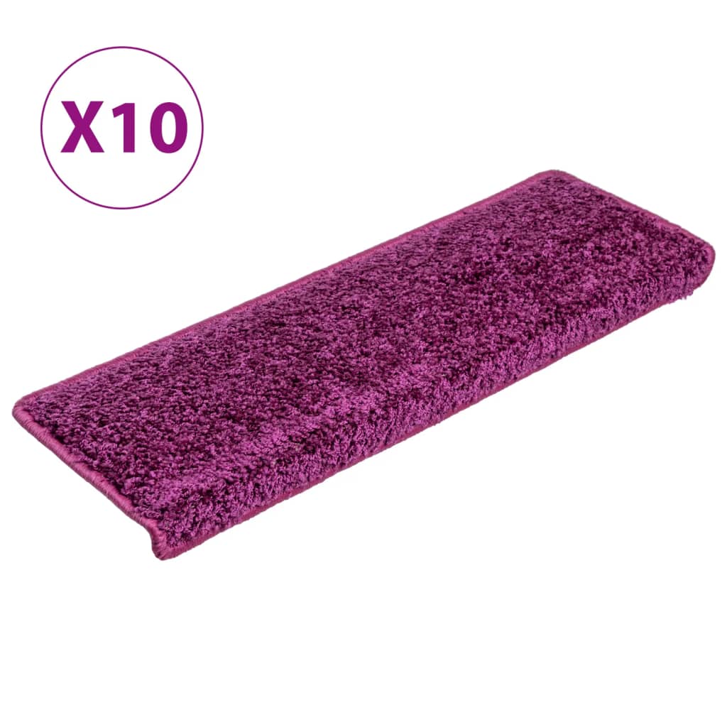 Vidaxl trapmatten 10 st 65x21x4 cm violet rechthoekige rand
