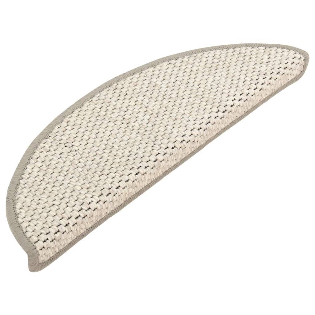 Vidaxl trapmatten zelfklevend 15 st sisal-look 56x17x3 cm platinakleur