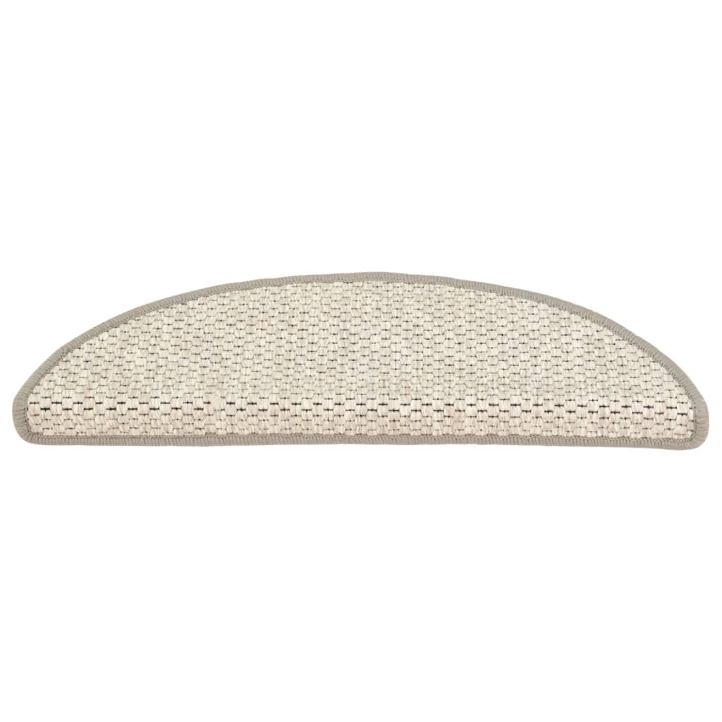 Vidaxl trapmatten zelfklevend 15 st sisal-look 56x17x3 cm platinakleur
