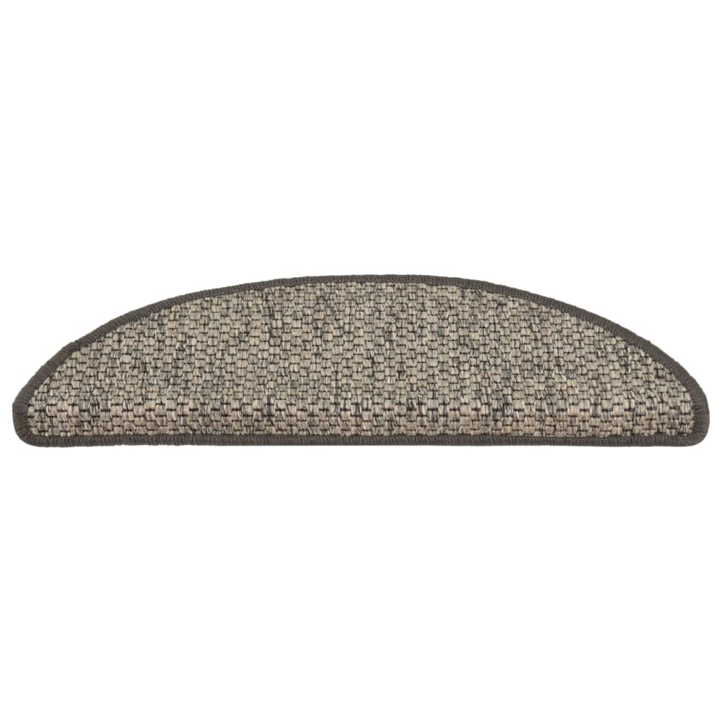 Vidaxl trapmatten zelfklevend 15 st sisal-look 56x17x3 cm grijs-beige