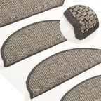 Vidaxl trapmatten zelfklevend 15 st sisal-look 56x17x3 cm grijs-beige