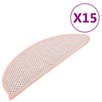 Vidaxl trapmatten zelfklevend 15 st sisal-look 56x17x3 cm roze