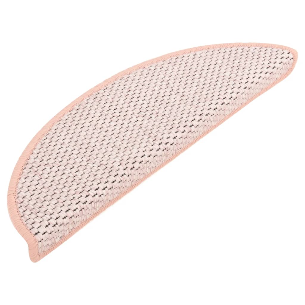 Vidaxl trapmatten zelfklevend 15 st sisal-look 56x17x3 cm roze