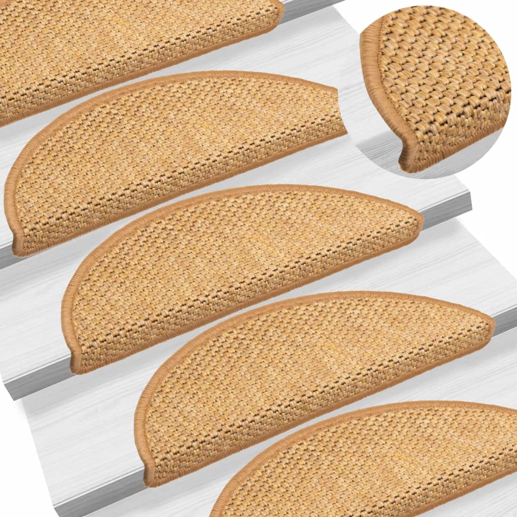 Vidaxl trapmatten zelfklevend 15 st sisal-look 56x17x3 cm sisalkleurig