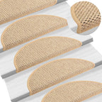 Vidaxl trapmatten zelfklevend 15 st sisal-look 56x17x3 cm lichtbeige