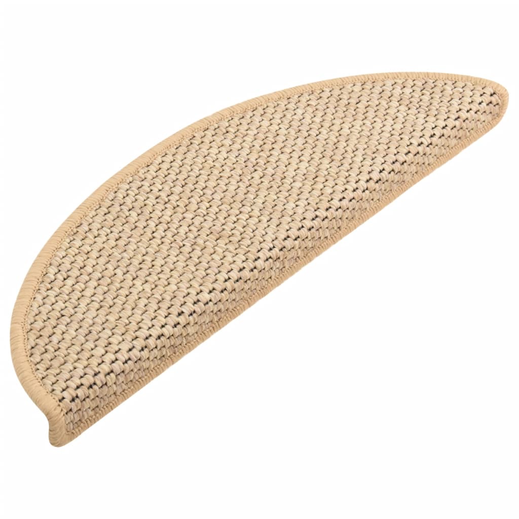 Vidaxl trapmatten zelfklevend 15 st sisal-look 56x17x3 cm lichtbeige