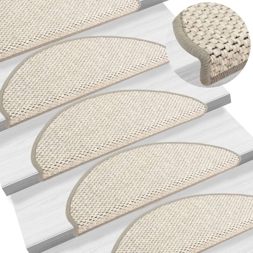 Vidaxl trapmatten zelfklevend 15 st sisal-look 65x21x4 cm platinakleur