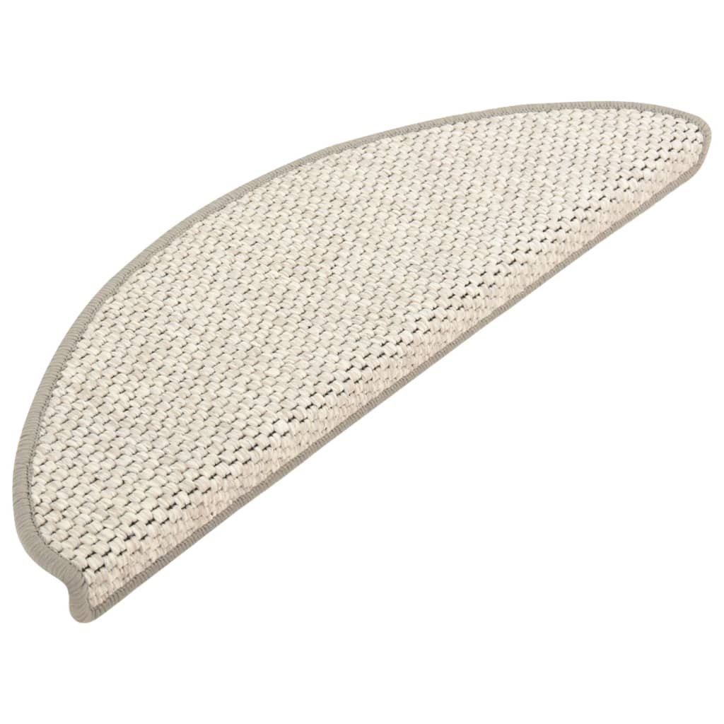 Vidaxl trapmatten zelfklevend 15 st sisal-look 65x21x4 cm platinakleur