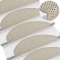 Vidaxl trapmatten zelfklevend 15 st sisal-look 65x21x4cm zilverkleurig