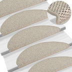 Vidaxl trapmatten zelfklevend 15 st sisal-look 65x21x4cm zilverkleurig