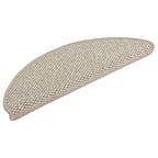 Vidaxl trapmatten zelfklevend 15 st sisal-look 65x21x4cm zilverkleurig