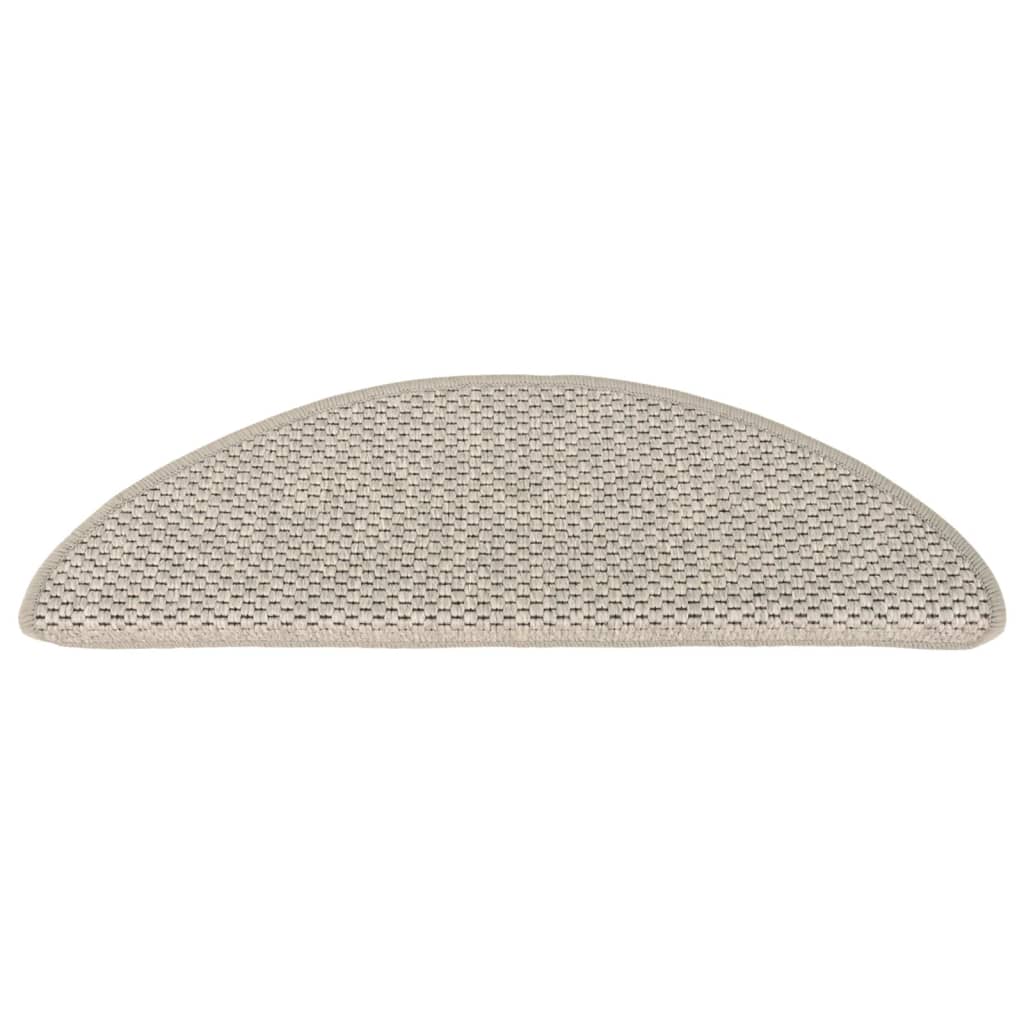 Vidaxl trapmatten zelfklevend 15 st sisal-look 65x21x4cm zilverkleurig