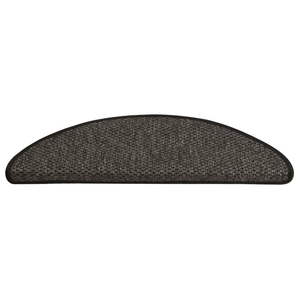 Vidaxl trapmatten zelfklevend 15st sisal-look 65x21x4cm antracietkleur