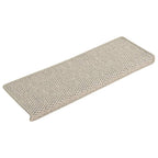 Vidaxl trapmatten zelfklevend 15 st sisal-look 65x21x4cm zilverkleurig