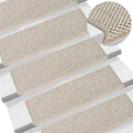 Vidaxl trapmatten zelfklevend 15 st sisal-look 65x21x4cm zilverkleurig