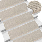 Vidaxl trapmatten zelfklevend 15 st sisal-look 65x21x4cm zilverkleurig