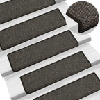 Vidaxl trapmatten zelfklevend 15st sisal-look 65x21x4cm antracietkleur