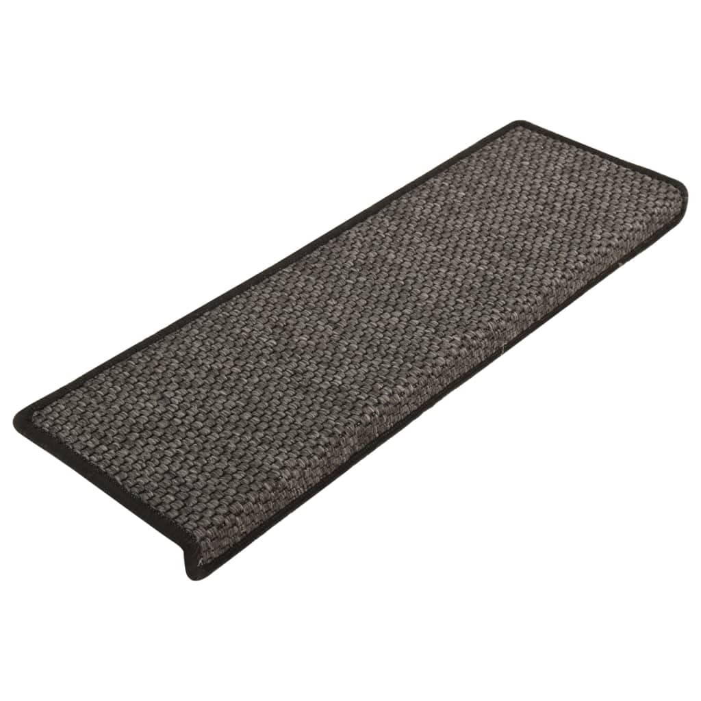 Vidaxl trapmatten zelfklevend 15st sisal-look 65x21x4cm antracietkleur