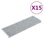 Vidaxl trapmatten zelfklevend 15 st sisal-look 65x21x4 cm blauw