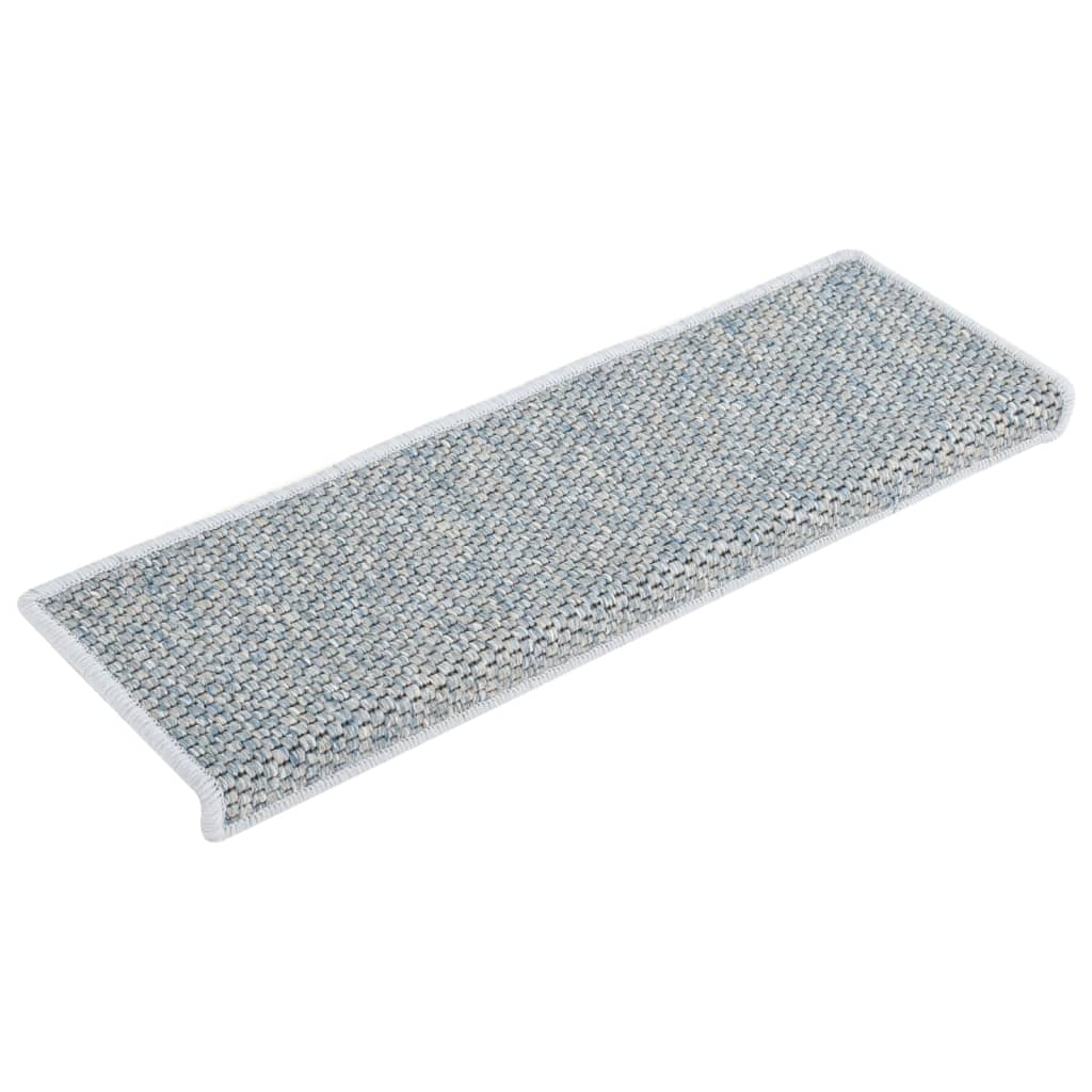 Vidaxl trapmatten zelfklevend 15 st sisal-look 65x21x4 cm blauw