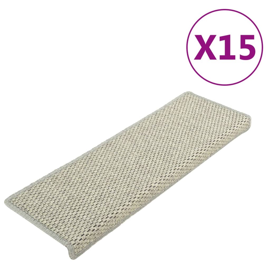 Vidaxl trapmatten zelfklevend 15 st sisal-look 65x21x4 cm groen