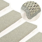 Vidaxl trapmatten zelfklevend 15 st sisal-look 65x21x4 cm groen