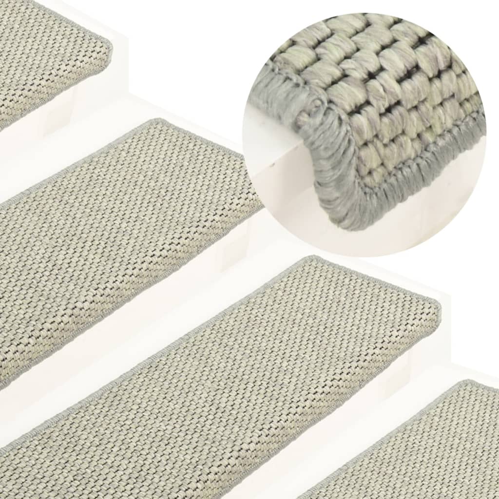Vidaxl trapmatten zelfklevend 15 st sisal-look 65x21x4 cm groen