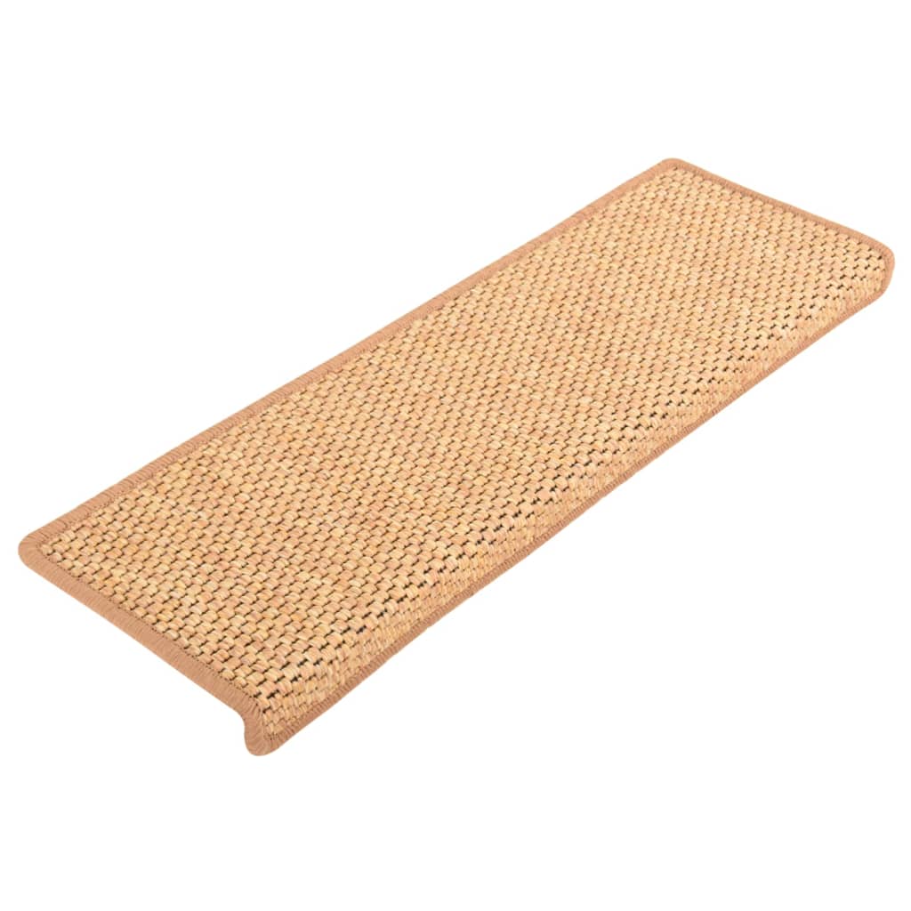 Vidaxl trapmatten zelfklevend 15 st sisal-look 65x21x4 cm oranje