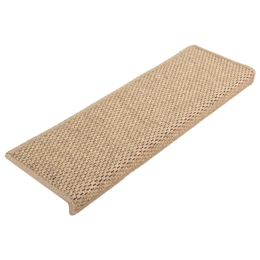 Vidaxl trapmatten zelfklevend 15 st sisal-look 65x21x4 cm zandkleurig