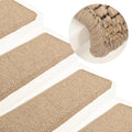 Vidaxl trapmatten zelfklevend 15 st sisal-look 65x21x4 cm zandkleurig
