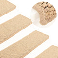 Vidaxl trapmatten zelfklevend 15 st sisal-look 65x21x4 cm lichtbeige