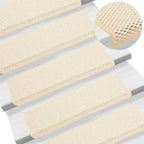 Vidaxl trapmatten zelfklevend 15 st sisal-look 65x21x4 cm berber
