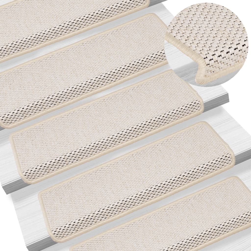 Vidaxl trapmatten zelfklevend 15 st sisal-look 65x21x4 cm berber