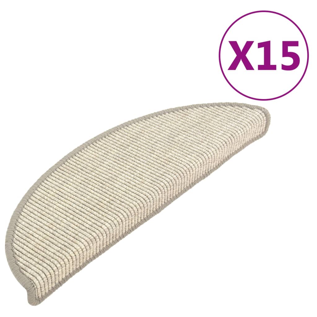 Vidaxl trapmatten 15 st 56x17x3 cm zilver halfrond