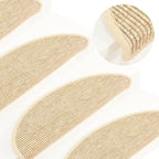 Vidaxl trapmatten 15 st 56x17x3 cm lichtbeige halfrond